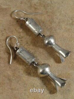 Vintage Navajo Sterling Silver Squash Blossom Earrings