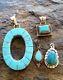 Vintage Navajo Turquoise Jewelry Lot Pendant Necklace Sterling Southwest Lot 12