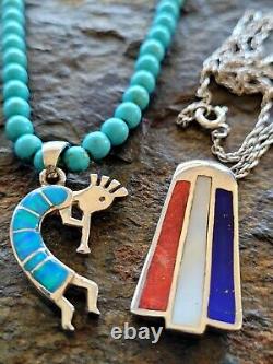 Vintage Navajo Turquoise Jewelry Lot Pendant Necklace Sterling Southwest lot 12