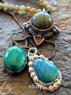 Vintage Navajo Turquoise Jewelry Lot Pendant Necklace Sterling Southwest lot 12