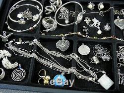 Vintage Now 925 Solid Sterling Silver Jewelry Lot Earrings Rings Bracelet Pins 4
