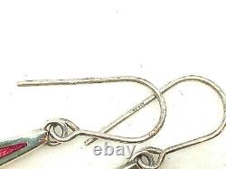 Vintage ORTAK Malcolm Gray Sterling Silver Enamel Pendant Necklace Earrings Set