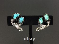 Vintage Pawn Navajo Louise Platero Sterling Silver Handmade Turquoise Earrings