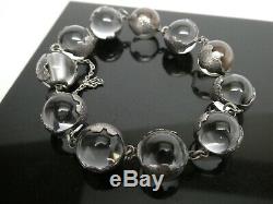 Vintage Pool Of Light Sterling Silver Three Piece Bracelet Earrings Necklace Set