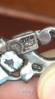 Vintage ProSA Amethyst Sterling Silver Bracelet Screw Back Earrings Set Mexico