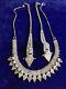 Vintage Pure Solid Sterling Silver Necklace & Earrings Set Jewelry Made In India