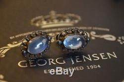 Vintage Rare GEORG JENSEN 925 Sterling Silver Ear clips no 81 Earrings Danish
