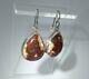 Vintage Rare Mexican Fire Opal Sterling Silver Signed David Sm Allende Earrings