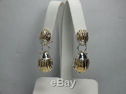 Vintage Rare Tiffany & Co. Scarab Earrings 18K Gold and Sterling Silver Two Tone