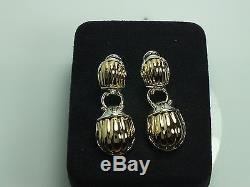 Vintage Rare Tiffany & Co. Scarab Earrings 750 Gold and Sterling Silver Two Tone