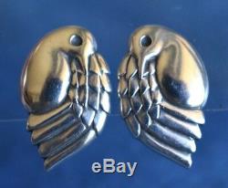 Vintage Retired JAMES AVERY Sterling Silver Lovebirds Clip On Dove Bird Earrings