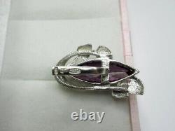 Vintage Russian Earrings Sterling Silver 925 Alexandrite, Women's Jewelry 9.49 g