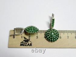 Vintage Russian Earrings Sterling Silver 925 Cubic Zirconia, Women's Jewelry