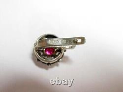 Vintage Russian Earrings Sterling Silver 925 Ruby, Women's Jewelry 6.03 gr