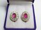 Vintage Russian Earrings Sterling Silver 925 Spinel, Women's Jewelry 5.71gr