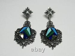 Vintage Russian Earrings Sterling Silver 925, Women's Jewelry 13.84 gr