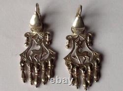 Vintage Russian Earrings Sterling Silver 925, Women's Jewelry 7.93 gr