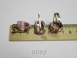 Vintage Russian Set Earrings Ring Sterling Silver 925, Women's Jewelry 16.54gr
