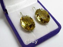 Vintage Russian Soviet Earrings Sterling Silver 875 Alpanite, Women's Jewelry