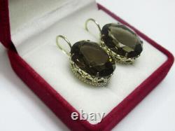 Vintage Russian Soviet Earrings Sterling Silver 875 Alpanite, Women's Jewelry