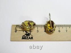 Vintage Russian Soviet Earrings Sterling Silver 875 Alpanite, Women's Jewelry