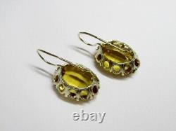 Vintage Russian Soviet Earrings Sterling Silver 875 Alpanite, Women's Jewelry