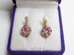 Vintage Russian Soviet Earrings Sterling Silver 875 Amethyst, Women's Jewelry