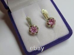 Vintage Russian Soviet Earrings Sterling Silver 875 Amethyst, Women's Jewelry