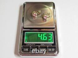 Vintage Russian Soviet Earrings Sterling Silver 875 Amethyst, Women's Jewelry