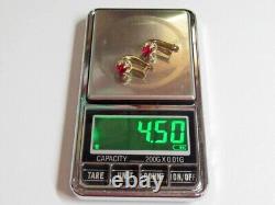 Vintage Russian Soviet Earrings Sterling Silver 875 Ruby, Women's Jewelry