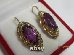 Vintage Russian Soviet Earrings Sterling Silver 875 Sapphire, Women's Jewelry