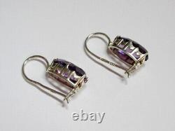 Vintage Russian Soviet Earrings Sterling Silver 875 Sapphire, Women's Jewelry