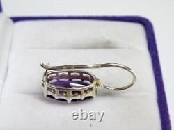 Vintage Russian Soviet Earrings Sterling Silver 875 Sapphire, Women's Jewelry