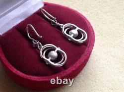 Vintage Russian Soviet Earrings Sterling Silver 875, Women's Jewelry 4.35gr