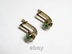 Vintage Russian Soviet Earrings Sterling Silver 925 Garnet, Women's Jewelry