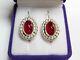 Vintage Russian Soviet Earrings Sterling Silver 925 Ruby, Women's Jewelry