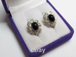 Vintage Russian Soviet Earrings Sterling Silver 925 Spinel, Women's Jewelry