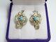 Vintage Russian Soviet Earrings Sterling Silver 925 Turquoise, Women's Jewelry