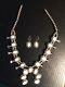 Vintage Squash Blossom Necklace With Matching Earrings Mother Of Pearl Sterling