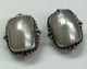 Vintage Stephen Dweck Sterling 925 Mother Of Pearl Dotted Halo Clip On Earrings
