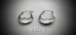 Vintage Sergio Bustamante Sterling Silver Crescent Moon Earrings Rare, Bold