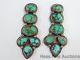 Vintage Signed Native American Oscar Betz P Sterling Silver Turquoise Earrings