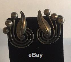 Vintage Signed V. A. Mexico Sterling Silver 925 Earrings TAXCO