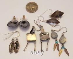 Vintage Southwestern Sterling Silver Earrings Lot
