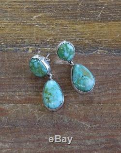 Vintage Southwestern Sterling Silver and Turquoise Earrings by Federico Jimenez