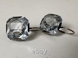 Vintage Soviet Earrings USSR Gilt Sterling Silver 875 Stud Ear Women Jewelry