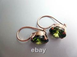 Vintage Soviet Earrings USSR Gilt Sterling Silver 875 Stud Ear Women Jewelry 7gr