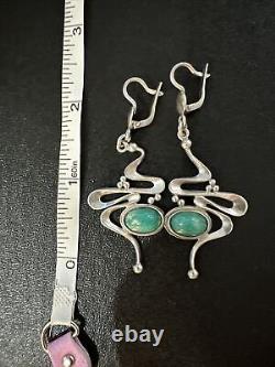 Vintage Soviet Union Sterling Silver 925 Earrings