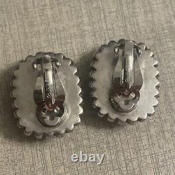 Vintage Stephen Dweck Sterling Flower Clip On Earrings