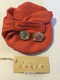 Vintage Stephen Dweck sterling silver 925 crystal facet quartz clip on earrings